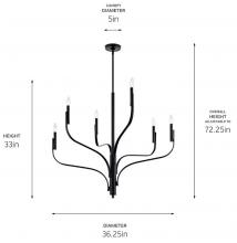 Kichler 52673BK - Chandelier 6Lt