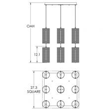 Hammerton CHB0019-12-NB-F-C01-L3 - Uptown Mesh Square 12pc Multi-Pendant