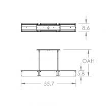 Hammerton PLB0044-56-GB-FG-001-L3 - Textured Glass Linear - 56-Inch (LED)
