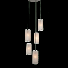 Hammerton CHB0044-05-BB-FS-C01-E2 - Textured Glass Round 5pc Multi-Pendant
