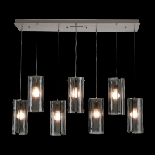 Hammerton PLB0044-07-CS-FG-C01-E2 - Textured Glass Linear 7pc Multi-Pendant