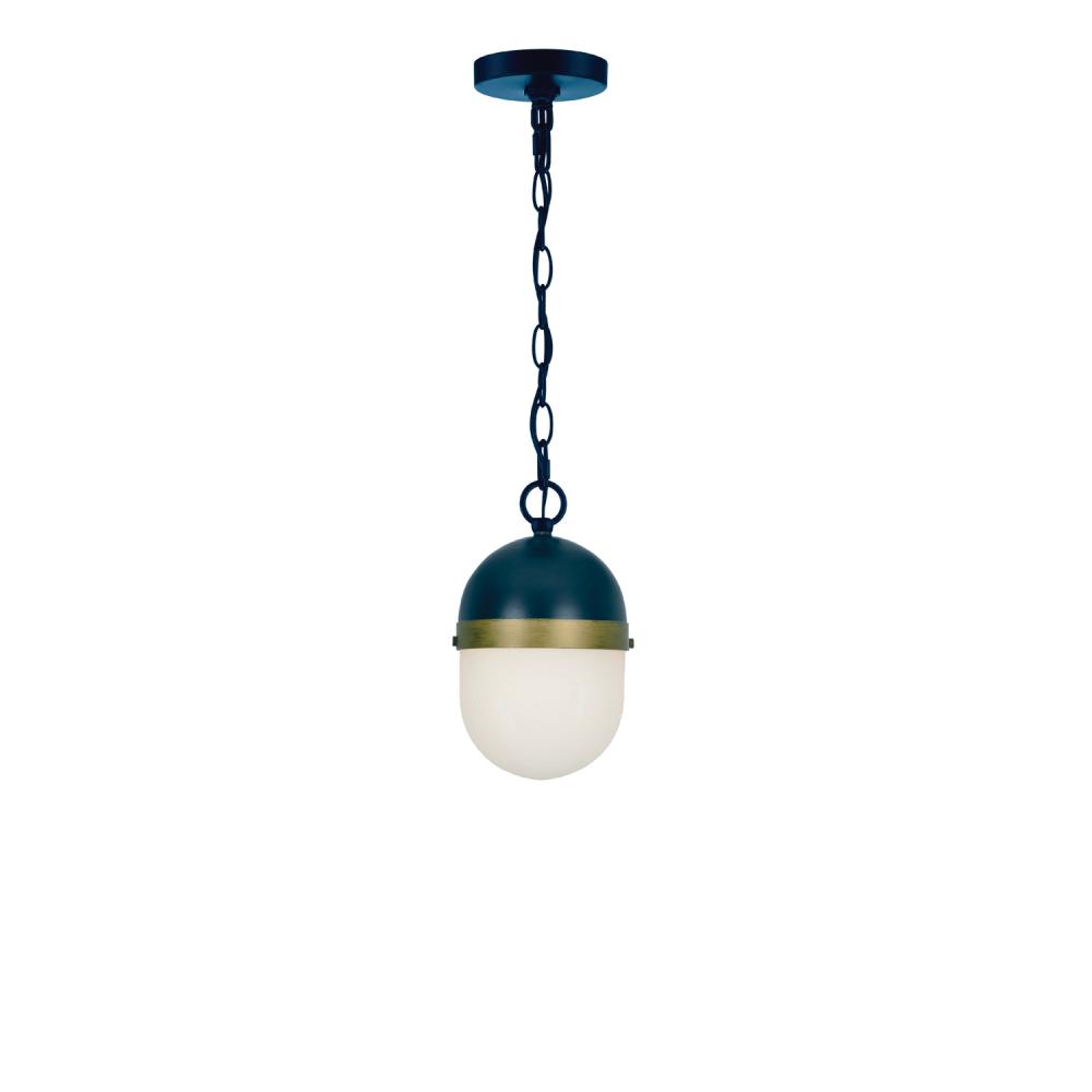 Brian Patrick Flynn for Crystorama Capsule 3 Light Matte Black + Textured Gold Outdoor Pendant