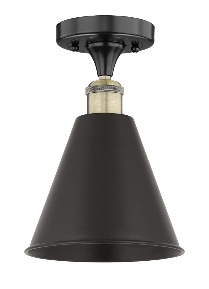 Berkshire - 1 Light - 8 inch - Black Antique Brass - Semi-Flush Mount