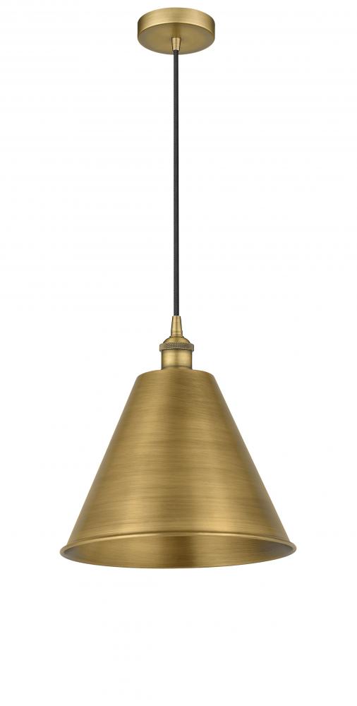 Berkshire - 1 Light - 12 inch - Brushed Brass - Cord hung - Mini Pendant