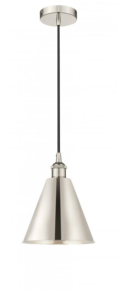 Berkshire - 1 Light - 8 inch - Polished Nickel - Cord hung - Mini Pendant
