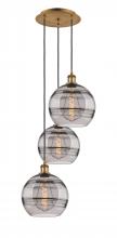Innovations Lighting 113B-3P-BB-G556-10SM - Rochester - 3 Light - 17 inch - Brushed Brass - Cord hung - Multi Pendant