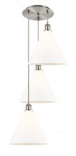 Innovations Lighting 113B-3P-SN-GBC-121 - Berkshire - 3 Light - 19 inch - Brushed Satin Nickel - Cord Hung - Multi Pendant