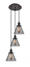 Innovations Lighting 113F-3P-OB-G43 - Cone - 3 Light - 14 inch - Oil Rubbed Bronze - Cord hung - Multi Pendant