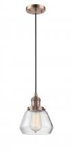 Innovations Lighting 201C-AC-G172-LED - Fulton - 1 Light - 7 inch - Antique Copper - Cord hung - Mini Pendant
