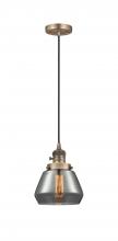 Innovations Lighting 201CSW-BB-G173 - Fulton - 1 Light - 7 inch - Brushed Brass - Cord hung - Mini Pendant