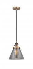 Innovations Lighting 201CSW-BB-G43 - Cone - 1 Light - 8 inch - Brushed Brass - Cord hung - Mini Pendant