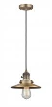 Innovations Lighting 201CSW-BB-M4-LED - Railroad - 1 Light - 8 inch - Brushed Brass - Cord hung - Mini Pendant
