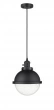 Innovations Lighting 201CSW-BK-HFS-84-BK-LED - Hampden - 1 Light - 9 inch - Matte Black - Cord hung - Mini Pendant