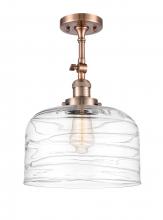 Innovations Lighting 201F-AC-G713-L-LED - Bell - 1 Light - 12 inch - Antique Copper - Adjustable Semi-Flush Mount