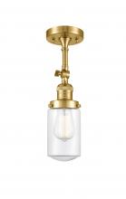 Innovations Lighting 201F-SG-G312 - Dover - 1 Light - 5 inch - Satin Gold - Adjustable Semi-Flush Mount