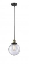 Innovations Lighting 201S-BAB-G204-8-LED - Beacon - 1 Light - 8 inch - Black Antique Brass - Stem Hung - Mini Pendant