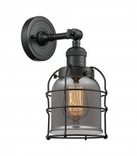 Innovations Lighting 203-BK-G53-CE-LED - Bell Cage - 1 Light - 6 inch - Matte Black - Adjustable Sconce