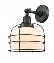 Innovations Lighting 203-BK-G71-CE-LED - Bell Cage - 1 Light - 9 inch - Matte Black - Adjustable Sconce