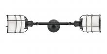 Innovations Lighting 208L-BK-G51-CE-LED - Bell Cage - 2 Light - 6 inch - Matte Black - Adjustable Bath Vanity Light