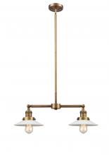 Innovations Lighting 209-BB-G1-LED - Halophane - 2 Light - 21 inch - Brushed Brass - Stem Hung - Adjustable Island Light