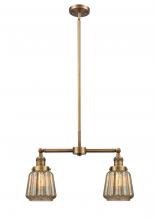 Innovations Lighting 209-BB-G146 - Chatham - 2 Light - 21 inch - Brushed Brass - Stem Hung - Adjustable Island Light