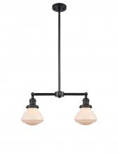 Innovations Lighting 209-BK-G321-LED - Olean - 2 Light - 22 inch - Matte Black - Stem Hung - Adjustable Island Light