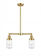 Innovations Lighting 209-SG-G312-LED - Dover - 2 Light - 21 inch - Satin Gold - Stem Hung - Adjustable Island Light