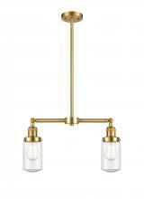 Innovations Lighting 209-SG-G314-LED - Dover - 2 Light - 21 inch - Satin Gold - Stem Hung - Adjustable Island Light