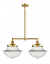 Innovations Lighting 209-SG-G542-LED - Oxford - 2 Light - 25 inch - Satin Gold - Stem Hung - Adjustable Island Light