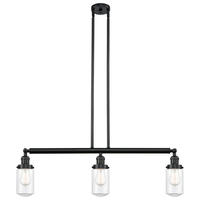 Innovations Lighting 213-BK-G312 - Dover - 3 Light - 37 inch - Matte Black - Stem Hung - Adjustable Island Light