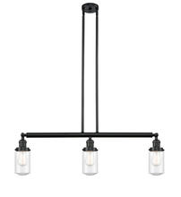Innovations Lighting 213-BK-G314 - Dover - 3 Light - 37 inch - Matte Black - Stem Hung - Adjustable Island Light
