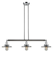 Innovations Lighting 213-PC-M7-LED - Railroad - 3 Light - 41 inch - Polished Chrome - Stem Hung - Adjustable Island Light