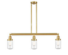 Innovations Lighting 213-SG-G314-LED - Dover - 3 Light - 37 inch - Satin Gold - Stem Hung - Adjustable Island Light