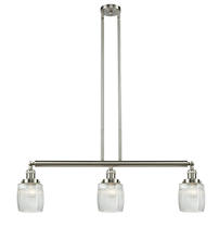 Innovations Lighting 213-SN-G302-LED - Colton - 3 Light - 38 inch - Brushed Satin Nickel - Stem Hung - Adjustable Island Light