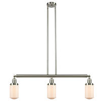 Innovations Lighting 213-SN-G311 - Dover - 3 Light - 37 inch - Brushed Satin Nickel - Stem Hung - Adjustable Island Light