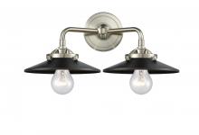 Innovations Lighting 284-2W-SN-M6-BK-LED - Railroad - 2 Light - 16 inch - Brushed Satin Nickel - Bath Vanity Light
