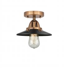 Innovations Lighting 288-1C-AC-M6-BK-LED - Railroad - 1 Light - 8 inch - Antique Copper - Semi-Flush Mount