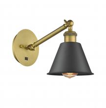 Innovations Lighting 317-1W-BB-M8-BK-LED - Smithfield - 1 Light - 7 inch - Brushed Brass - Adjustable Sconce
