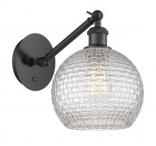 Innovations Lighting 317-1W-BK-G122C-8CL - Athens - 1 Light - 8 inch - Matte Black - Adjustable Sconce
