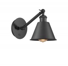 Innovations Lighting 317-1W-BK-M8-LED - Smithfield - 1 Light - 7 inch - Matte Black - Adjustable Sconce