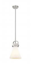 Innovations Lighting 410-1SS-SN-G411-8WH - Newton Cone - 1 Light - 8 inch - Satin Nickel - Mini Pendant