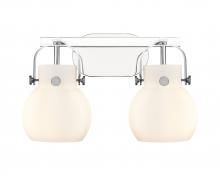 Innovations Lighting 423-2W-PC-G410-6WH - Pilaster II Sphere - 2 Light - 17 inch - Polished Chrome - Bath Vanity Light