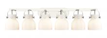 Innovations Lighting 423-6W-PN-G412-6WH - Pilaster II Bell - 6 Light - 46 inch - Polished Nickel - Bath Vanity Light