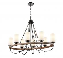 Innovations Lighting 442-8CR-BK-W-LED - Paladin - 8 Light - 39 inch - Matte Black - Chain Hung - Chandelier