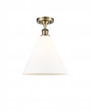 Innovations Lighting 516-1C-AB-GBC-121-LED - Berkshire - 1 Light - 12 inch - Antique Brass - Semi-Flush Mount