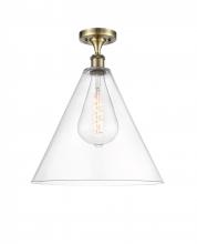 Innovations Lighting 516-1C-AB-GBC-162-LED - Berkshire - 1 Light - 16 inch - Antique Brass - Semi-Flush Mount