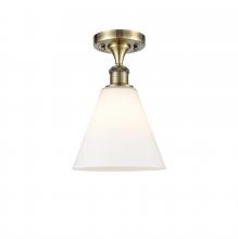 Innovations Lighting 516-1C-AB-GBC-81-LED - Berkshire - 1 Light - 8 inch - Antique Brass - Semi-Flush Mount