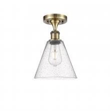 Innovations Lighting 516-1C-AB-GBC-84-LED - Berkshire - 1 Light - 8 inch - Antique Brass - Semi-Flush Mount