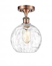 Innovations Lighting 516-1C-AC-G1215-8-LED - Athens Water Glass - 1 Light - 8 inch - Antique Copper - Semi-Flush Mount
