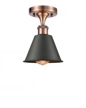 Innovations Lighting 516-1C-AC-M8-BK-LED - Smithfield - 1 Light - 7 inch - Antique Copper - Semi-Flush Mount